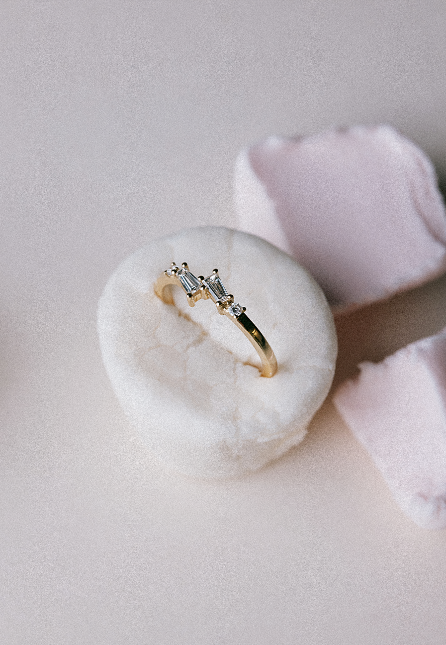 Delicate Alternative Bridal Ring with Diamonds - Adriana Chede Jewellery London