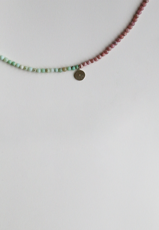 Delicia Beaded Necklace with Follow The Sun Charm