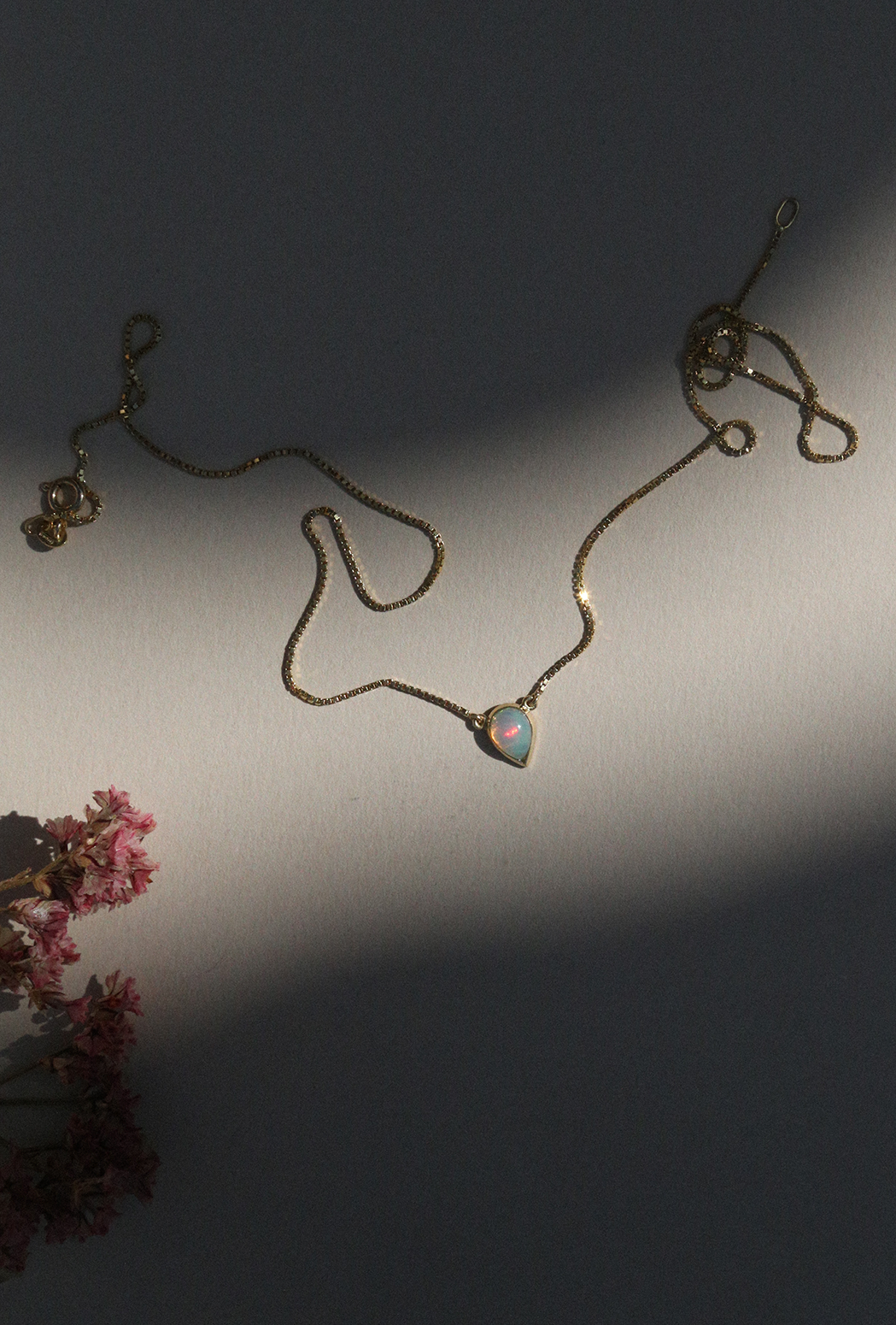 Charme Necklace with Pear Shape Opal - Adriana Chede Jewellery London