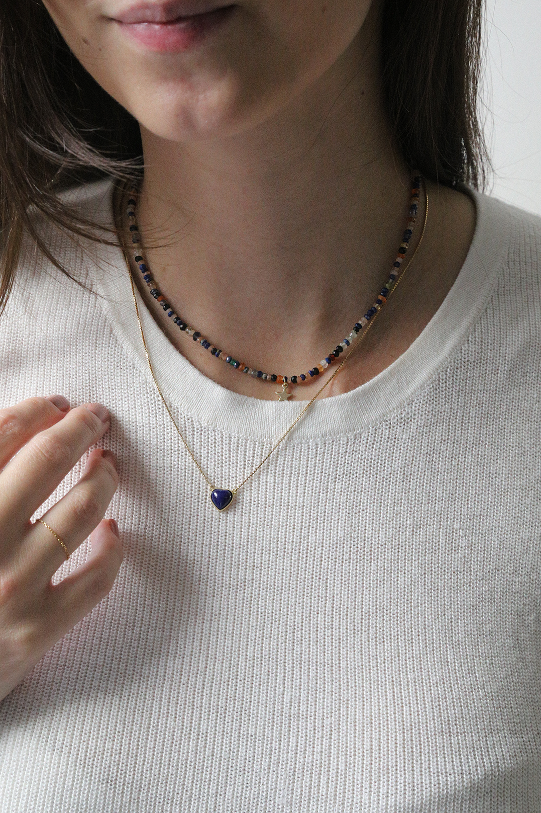 Amor Heart Shaped Lapis Lazuli Necklace - Adriana Chede Jewellery