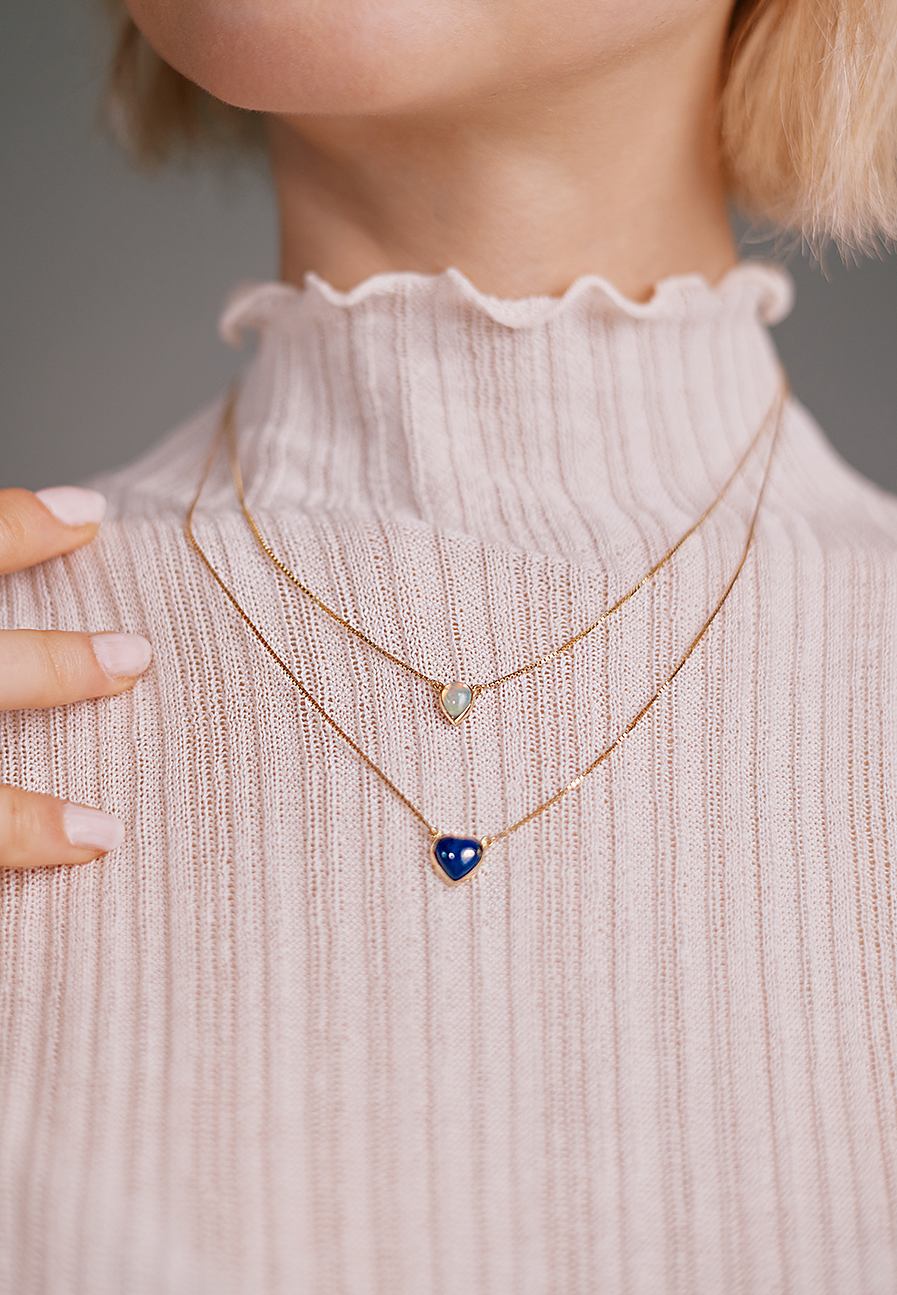 Amor Heart Shaped Lapis Lazuli Necklace - Adriana Chede Jewellery