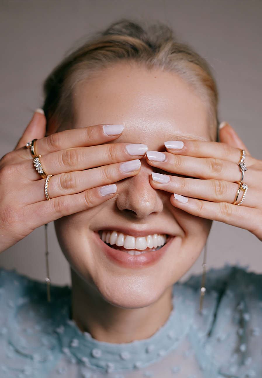 Ribbed Ring with Five Marquise Diamonds - Adriana Chede Jewellery