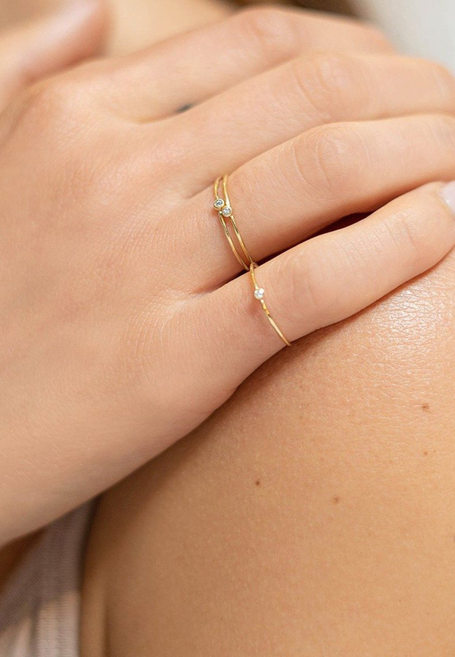 Delicate Diamond Gold Ring - Buy Online Jewellery Free Worldwide Shipping