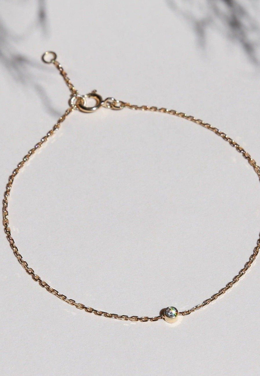 Éclair 18ct Gold Chain Bracelet with Diamond - Adriana Chede Jewellery