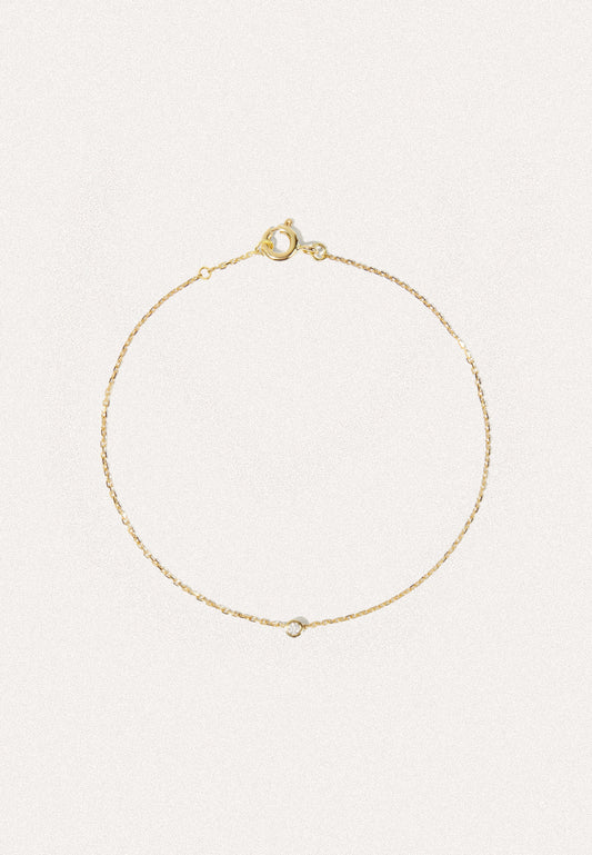 Éclair 18ct Gold Chain Bracelet with Diamond - Adriana Chede Jewellery