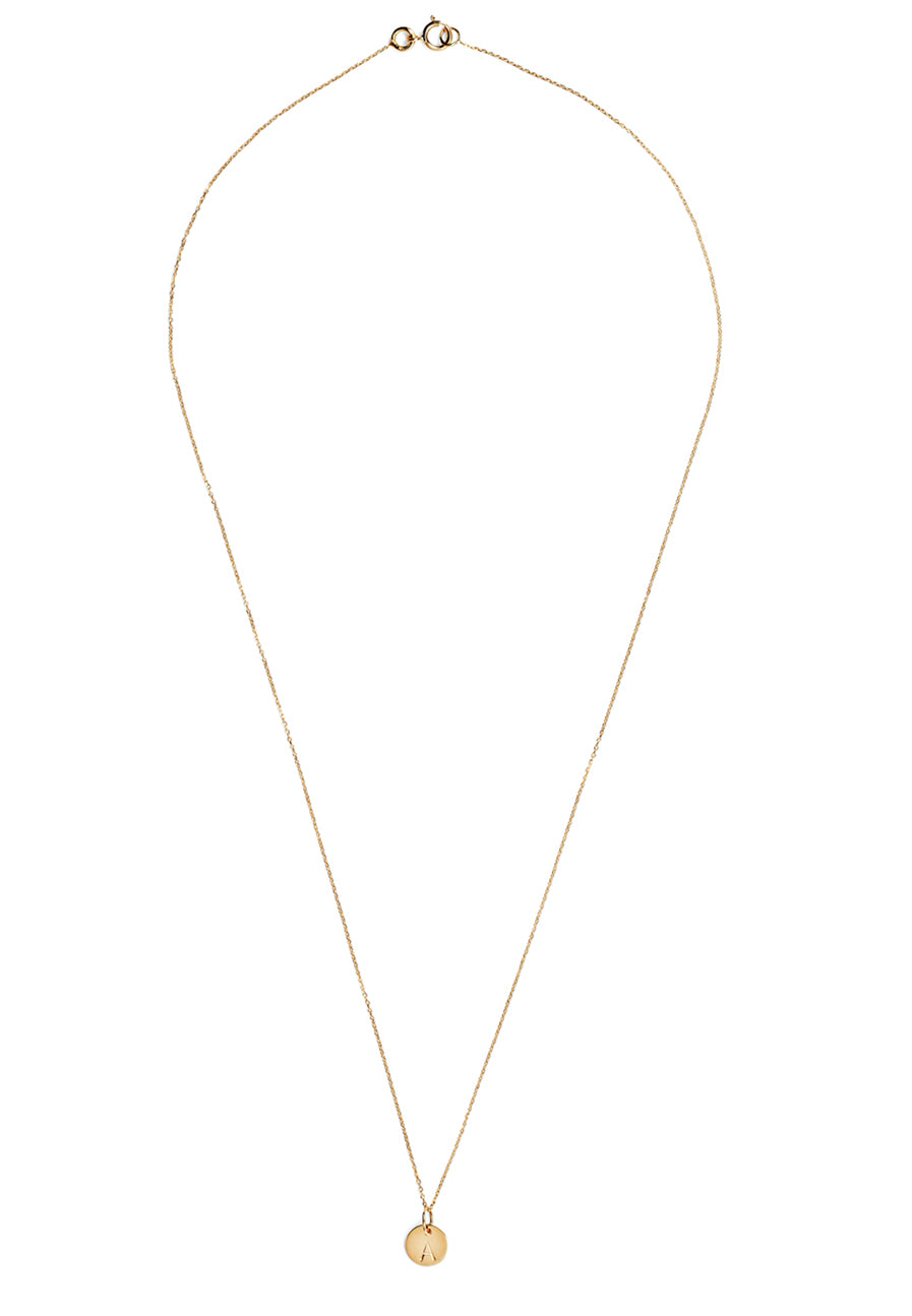 9ct gold single letter pendant necklace - adriana chede jewellery