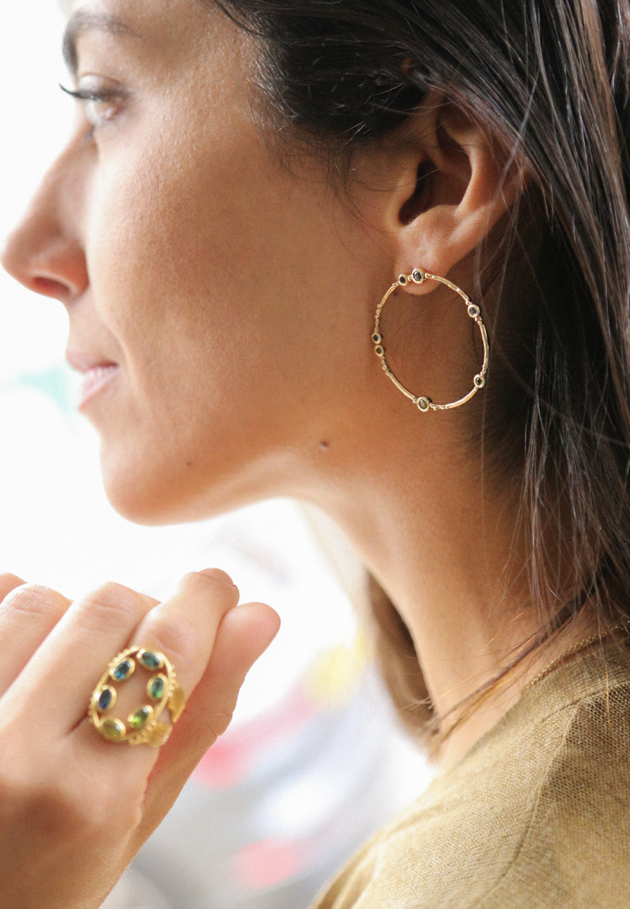 Reef Hoops with Tourmalines - Adriana Chede Jewellery