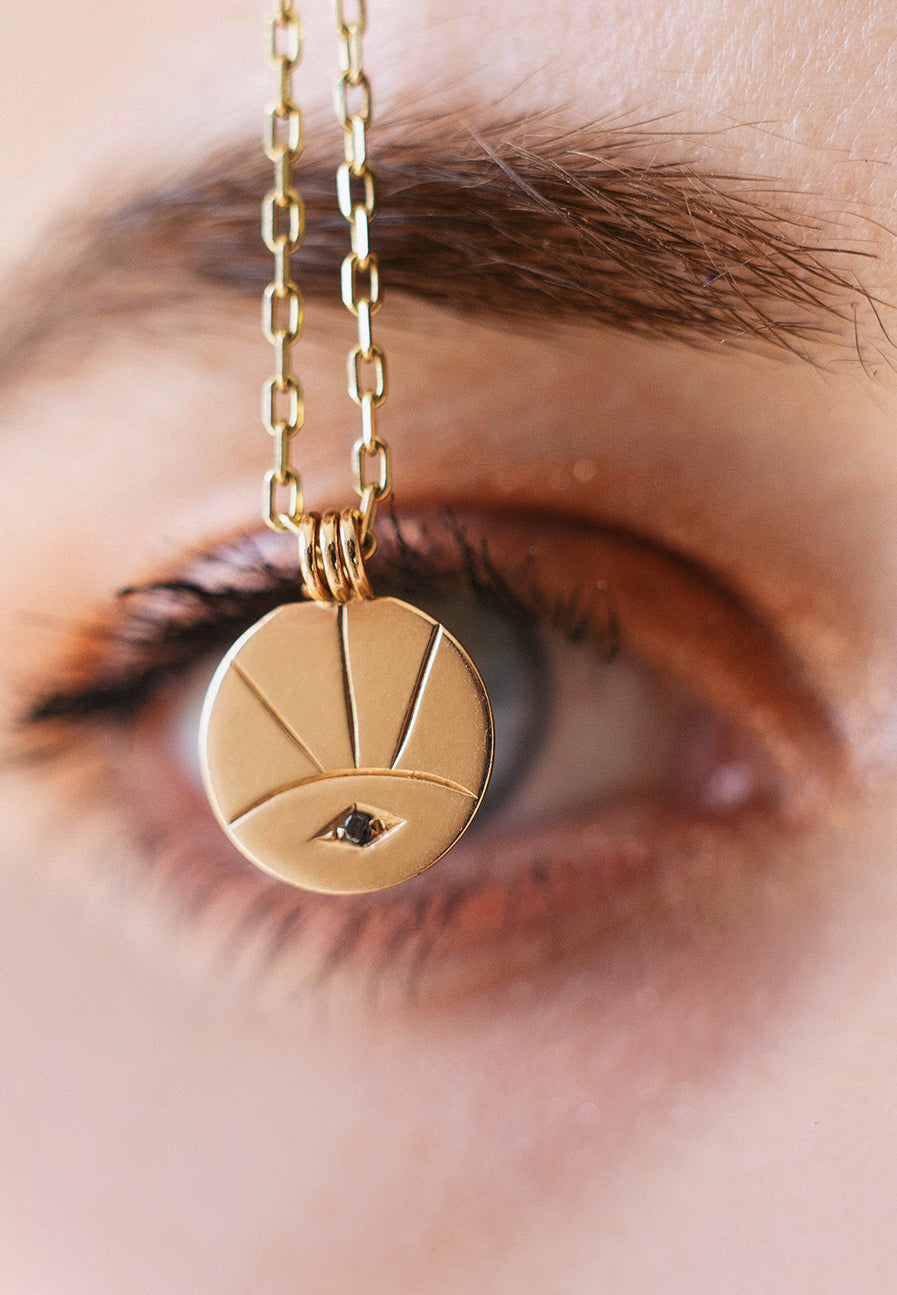 The Eye Necklace with Black Diamond - Adriana Chede Jewellery